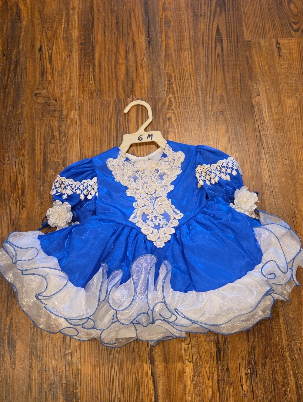 Tip Top Kids Blue and White Lace Party Dress
